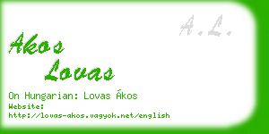 akos lovas business card