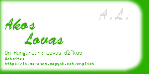 akos lovas business card